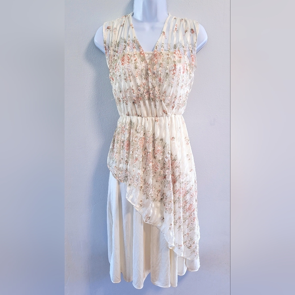 Asymetrical Fairy Goddess Coquette Delicate Floral Flowy Layering Lightweight